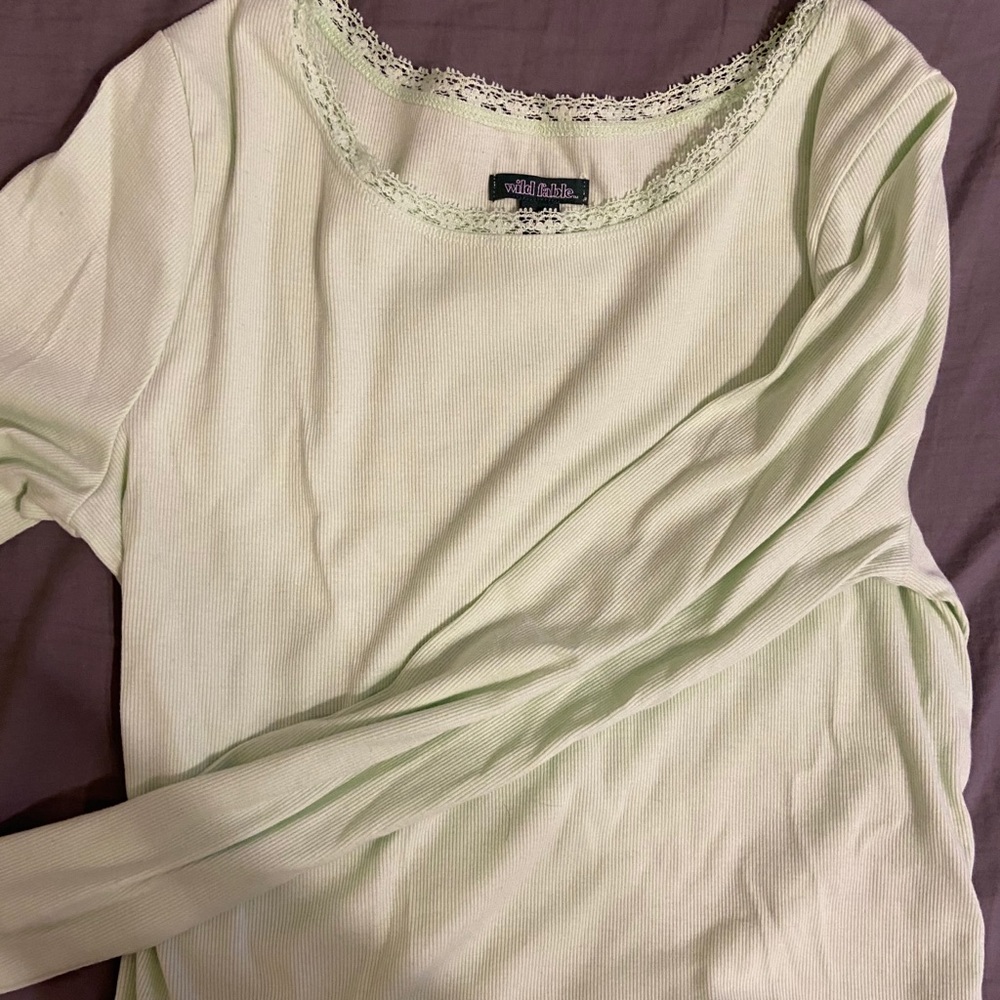 WILD FABLE Light Green Long Sleeve Top